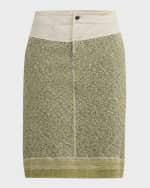 Image 1 of 6: Bottega Veneta Knotted Mouline Cotton Jersey Midi Skirt