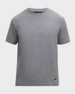 Image 1 of 6: Emporio Armani Men's Micro-Stripe Crewneck T-Shirt