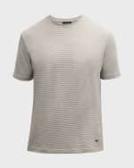 Image 1 of 6: Emporio Armani Men's Micro-Stripe Crewneck T-Shirt