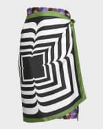 Image 1 of 6: Dries Van Noten Scarfy Printed Wrap Midi Skirt