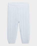Image 1 of 3: Ralph Lauren Boy's Organic Cotton Cable-Knit Sweater Pants, Size 3M-24M