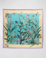 Image 5 of 5: St. Piece Veronica Double-Sided Floral Silk Scarf