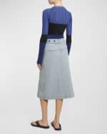 Image 3 of 6: Proenza Schouler White Label Iris Twill Midi Wrap Skirt