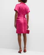 Image 2 of 5: Le Superbe Mini Miko Draped Short-Sleeve Shirtdress