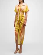 Image 1 of 6: Le Superbe Miko Draped Short-Sleeve Shirtdress