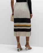 Image 4 of 6: Le Superbe Pleated Stripe Midi Skirt