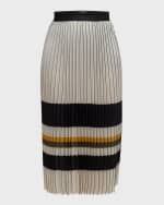 Image 1 of 6: Le Superbe Pleated Stripe Midi Skirt