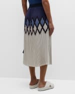 Image 4 of 6: Le Superbe Pleated Diamond Midi Skirt