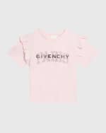 Image 1 of 4: Givenchy Girl's Short-Sleeve Rhinstone T-Shirt, Size 6-12
