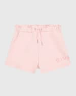 Image 1 of 2: Givenchy Girl's Fleece Logo Shorts, Size 4-5