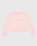 Image 1 of 2: Givenchy Girl's Logo-Print Long-Sleeve Fleece Sweatshirt, Size 4-5