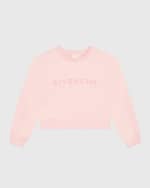Image 1 of 4: Givenchy Girl's Logo-Print Long-Sleeve Fleece Sweatshirt, Size 6-12