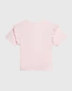 Image 2 of 2: Givenchy Girl's Rhinestone Flounce Short-Sleeve T-Shirt, Size 4-5