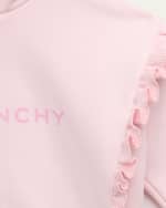 Image 3 of 3: Givenchy Girl's Logo-Print Ruffle Trim Hoodie, Size 12M-3