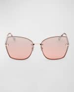 Image 4 of 5: TOM FORD Nickie Metal Butterfly Sunglasses