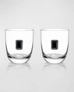Image 1 of 3: ANNA New York Luna Elevo Double Old-Fashioned Obsidian Glasses, Set of 2