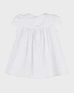 Image 4 of 4: Luli & Me Girl's White Embroidered Float Dress, Size 6M-24M