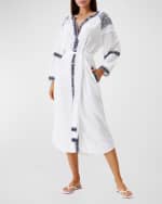 Image 2 of 3: Melissa Odabash Ally Embroidered-Trim Shirtdress