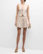 Image 5 of 6: Zimmermann Natura Pleated Shorts