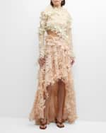 Image 5 of 6: Zimmermann Natura Lasercut High-Low Skirt