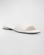 Image 5 of 6: Balenciaga Dutyfree Leather Logo Slide Sandals