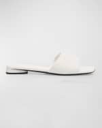 Image 1 of 6: Balenciaga Dutyfree Leather Logo Slide Sandals