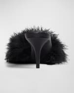 Image 4 of 6: Balenciaga Boudoir Feather Mule Sandals