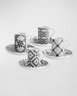 Image 1 of 3: Vista Alegre Calcada Portuguesa Espresso Cups & Saucers, Set of 4