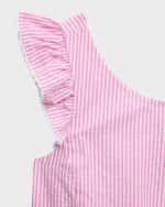 Image 3 of 3: Ralph Lauren Childrenswear Girl's Seersucker Tiered Stripe Dress, Size 7-16