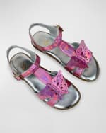 Image 2 of 5: Yosi Samra Girl's Miss Butterfly Sandal, Toddler/Kids