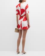 Image 4 of 6: Milly Grand Foliage Jacquard A-Line Mini Skirt