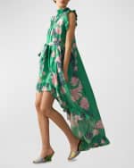 Image 3 of 4: Cynthia Rowley High-Low Floral-Print Ruffle Maxi Dress