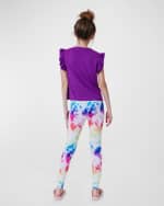 Image 3 of 4: Terez Girl's Ruffle Sleeve Crop Tee, Size 2T-12