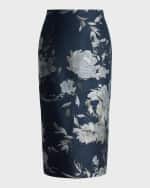 Image 2 of 5: Ralph Lauren Collection Whitley Floral Jacquard Skirt