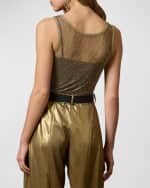 Image 3 of 5: Ralph Lauren Collection Embellished Mesh Knit Tank Top