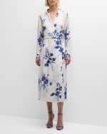 Image 2 of 6: Ralph Lauren Collection Aniyah Floral Textured Day Dress