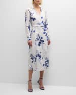 Image 5 of 6: Ralph Lauren Collection Aniyah Floral Textured Day Dress