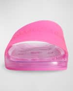 Image 3 of 5: Balenciaga Transparent Logo Slide Pool Sandals