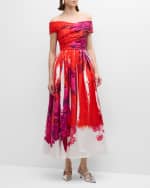 Image 5 of 6: Erdem Off-Shoulder Floral Print Cocktail Dress