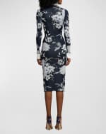 Image 3 of 5: Ralph Lauren Collection Floral Jacquard Sweater Day Dress