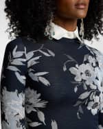Image 5 of 5: Ralph Lauren Collection Floral Jacquard Sweater Day Dress