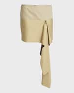 Image 1 of 6: Dries Van Noten Salbini Satin Drape Mini Skirt