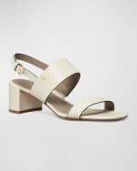 Image 3 of 4: Tory Burch Leather Dual-Band Slingback Sandals