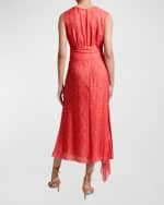 Image 2 of 4: Santorelli Velia Asymmetric Faux-Wrap Midi Dress