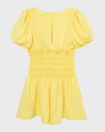 Image 2 of 3: Habitual Girl's Smocked Puff-Sleeve Romper, Size 10-16