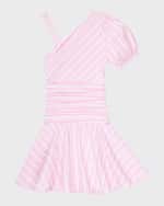 Image 1 of 2: Habitual Girl's Striped One-Shoulder Dress, Size 7-16