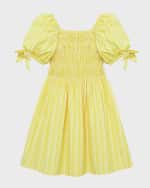 Image 1 of 3: Habitual Girl's Smocked Bubble-Sleeve Stripe Dress, Size 2-6
