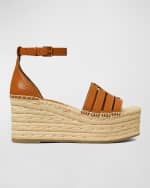 Image 1 of 4: Tory Burch Ines Caged Leather Double T Espadrilles