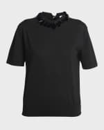 Image 1 of 6: Jil Sander Knit T-Shirt with Sequined Collar