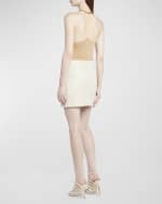 Image 3 of 6: TOM FORD Quilted Guanteria Lamb Leather Zip-Front Mini Skirt